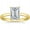 Yellow, variant on Solitaire Wedding Engagement Ring For Women In 925 Sterling Silver 14K Rose Gold Plating Emerald Cut White Diamond