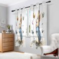 thumbnail image 2 of Yayeee Window Curtains Light Filtering 63"x42" Grommet Panel Pair Home Living Room Decor, Rabbit Butterflies, 2 of 7