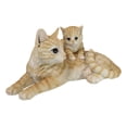 thumbnail image 3 of Realistic Curious Feline Orange Tabby Cat Mother with Cute Kitten Figurine 12"L, 3 of 9