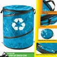 thumbnail image 2 of General Collapsible Trash Can - Pop Up 44-Gallon Outdoor Portable Garbage Bag Holder with Zippered Lid - Recycle Bin for Camping or Parties (Blue), 2 of 14