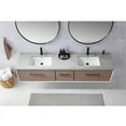 thumbnail image 5 of Caparroso 84" Grey Sintered Stone Single Sink Bath Vanity Light Walnut w/ Mirror, 5 of 9