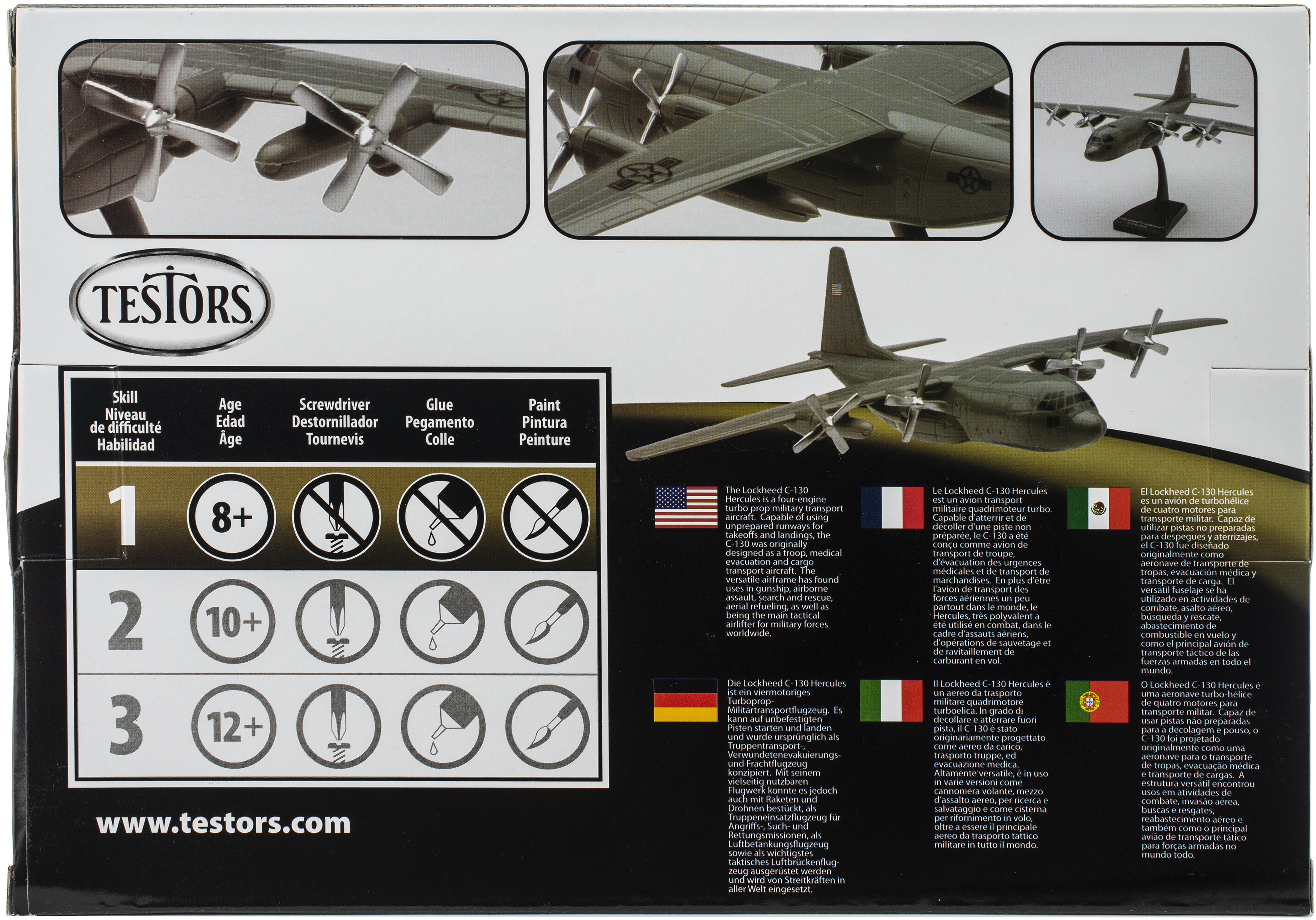Testors C-130 Hercules Aircraft Model Kit Toys 890007NT 1:130 Scale Testors 