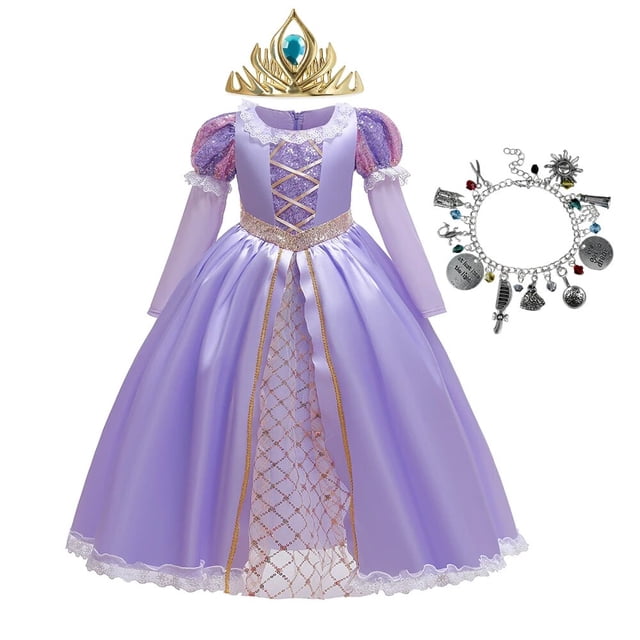 Disney vestido de princesa Rapunzel para niña, disfraz de Sofía para cumpleaños, Halloween, carnaval, fiesta