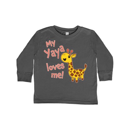 

Inktastic My Yaya Loves me- cute giraffe Gift Toddler Boy or Toddler Girl Long Sleeve T-Shirt