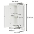 thumbnail image 5 of Tcbosik White Floor Corner Cabinet with 2 Doors, Modern MDF Storage Cabinet with Adjustable Interior Shelf, Multipurpose Organizer for Bathroom, Living Room or Bedroom, 5 of 8