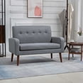 thumbnail image 2 of MOJAY Mid-Century Modern Fabric Upholstered Loveseat, Gray, 2 of 9