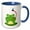 Blue/White, variant on 3drose, Goofy Frog Catching a Fly Funny Animal Cartoon, 11oz Two-tone Green Mug