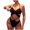 Black, variant on One Piece Swimsuit for Teens Women's Criss Cross High Waisted Cut Out One Piece Monokini Swimsuit 2026 High Cut Thong Bikini Bathing Suit