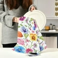 thumbnail image 6 of Kitchen Towels Summer Pansy Flowers Pattern Cleaning Towel Absorbent Hand Towels Tea Towels for Home Restaurant Dish Clean 28" x 18", 6PCS, 6 of 7