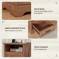 thumbnail image 5 of Nightstand with Charging Station, 18'' Farmhouse Bedroom Side Table, Modern End Table, Brown, 5 of 8