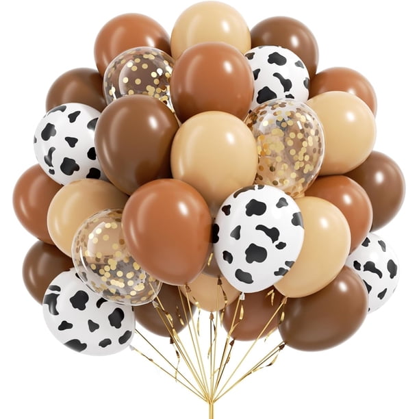 Yanonmyfd Sage green Balloons, 60pcs 12inch Sage green Sand White Metallic Gold Confetti Balloons for Boho Birthday Wedding Bridal Baby Shower Engagement Party Decorations,Brown