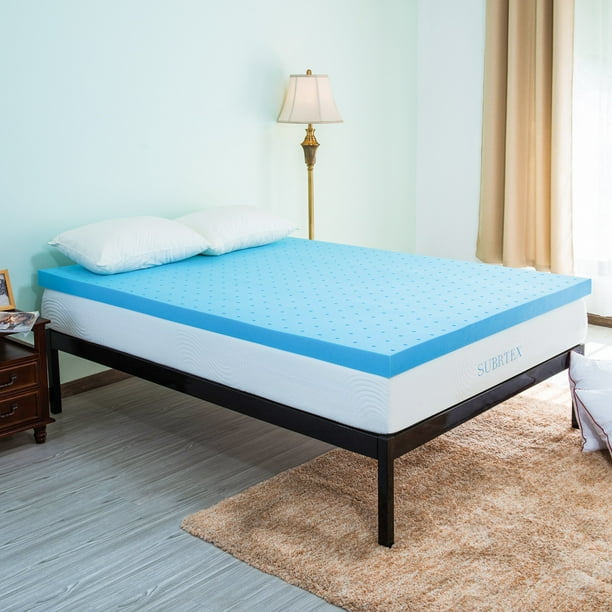 Subrtex 2,3, or 4 inches GelInfused Memory Foam Bed Mattress Topper(2