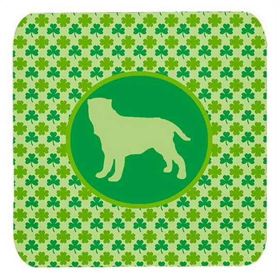 Neapolitan Mastiff Lucky Shamrock Foam Coasters, Set Of 4