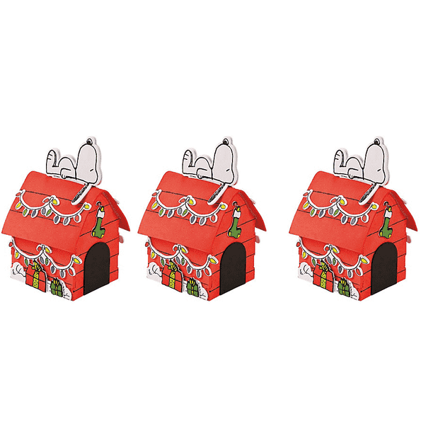 Peanuts Worldwide 3d Snoopy S Christmas Dog House Craft Kit Set Of 3 Walmart Com