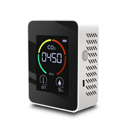 

Air Quality Monitor Portable Carbon Dioxide Detector 3-in-1 CO2 Temperature Humidity Meter TVOC Detection with LCD Display for Home Office Car