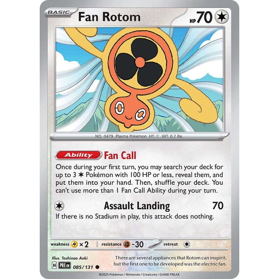 Pokemon Prismatic Evolutions Common Fan Rotom #85