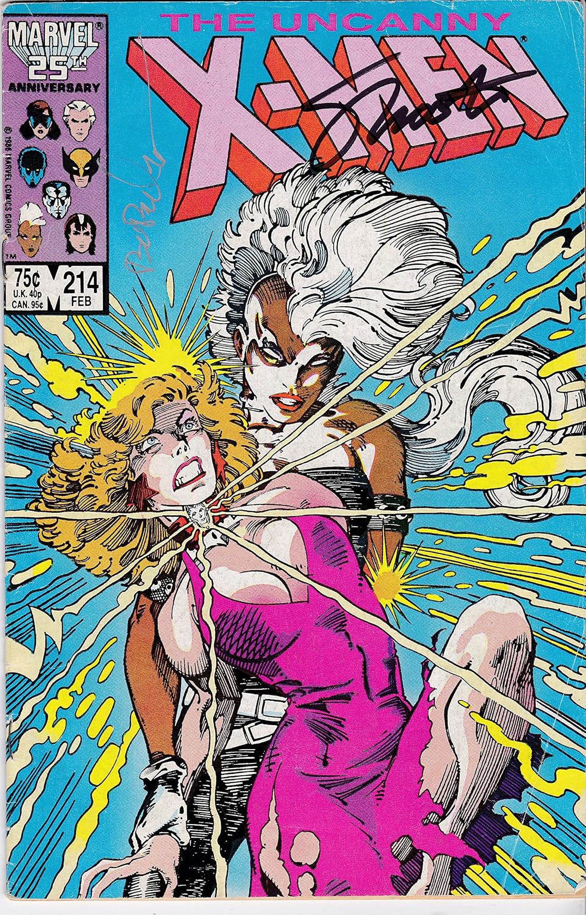 Uncanny X-Men #214 VF Signed Jim Shooter and Bob Wiacek
