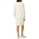 thumbnail image 3 of INSPIRAR CHIC Vestido de suéter midi casual de manga larga con cuello en V y cremallera para mujer en blanco S, 3 of 6