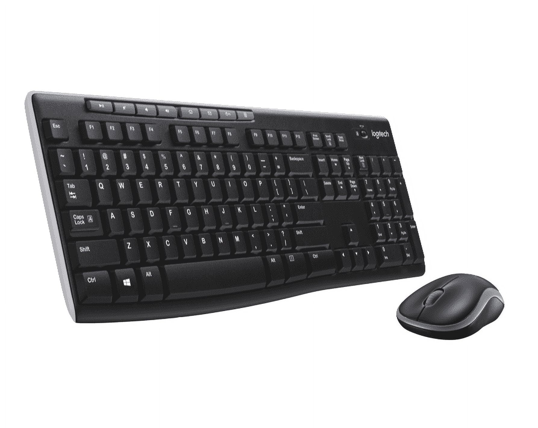 Logitech Mk270 Full Size Compact Wireless Keyboard & Mouse Combo, Black
