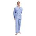 thumbnail image 2 of GLOBAL Men 100% Cotton Pajama Set For Men Lightweight Soft Nightwear Long Sleeves PJS With Pockets, 2 of 5