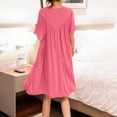 thumbnail image 6 of Nightgown For Women Short Sleeve Ruched Maxi Sleep Dress for Home Lounge Weekend Morning Evening Routine Relaxed Daily Wear Casual Comfort Style Summer, 6 of 7