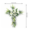 thumbnail image 2 of 2 Pcs Easter Cross Wreath for Front Door,Artificial Plant Easter Cross Garland with Lily, Spring Rustic Home Door Wall Church Easter Decoration Wreaths, 2 of 6