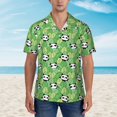thumbnail image 2 of Pofeuu Cartoon Panda And Leaf 1 Print Hawaiian Shirt for Men Sleeves Casual Button Down Summer Beach Dress Shirts T-Shirts,Medium, 2 of 7