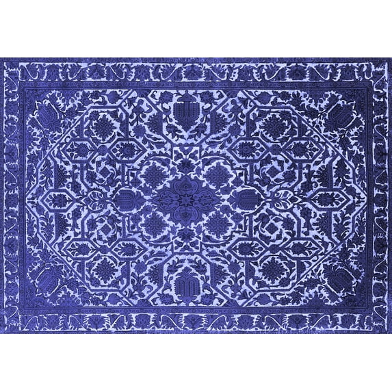 Ahgly Company Indoor Rectangle Oriental Blue Industrial Area Rugs, 7' x 10'