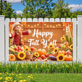 thumbnail image 5 of Colorful Design Happy Fall Banner Scarecrow Decor Happy Fall Y'all Pumpkin Decoration Harvest Theme for Autumn Gathering Thanksgiving Party Home Decoration, 5 of 9