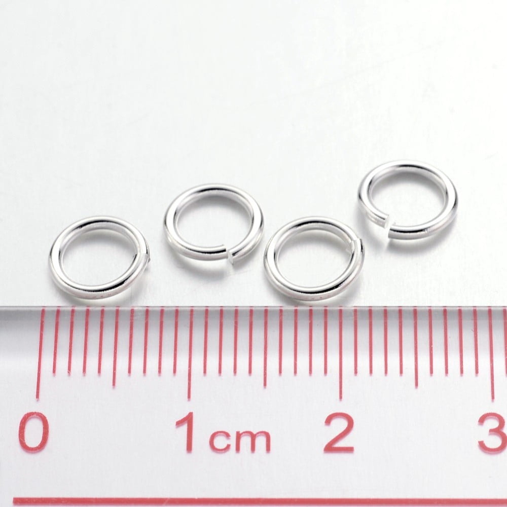 Brass Open Jump Rings Round Cadmium Free Lead Free Silver 7x1mm 18 Gauge Inner Diameter: 5mm 4000pcs/500g
