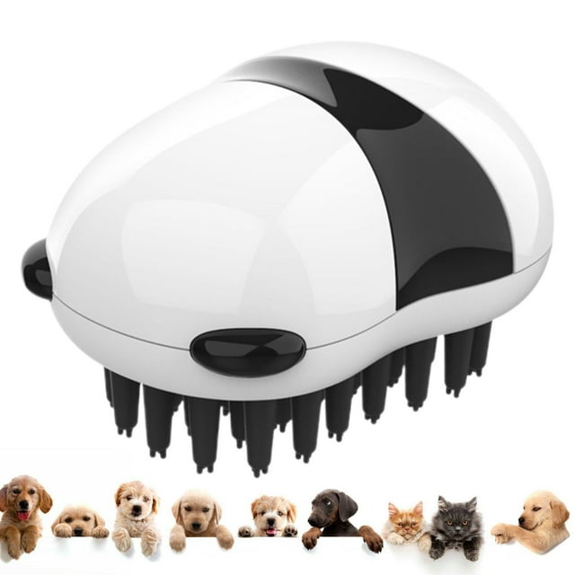 Cepillo de aseo para mascotas, lindo cepillo de baño para mascotas estilo Panda, cepillo de lavado de masaje antideslizante para mascotas con agarre cómodo