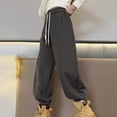 thumbnail image 4 of Fesfesfes Girls Solid Color Corduroy Wide Leg Pants Elastic Waist Casual Straight Leg Trousers Loose Fit Everyday Wear Soft Fabric Outfit School Pants Holiday Bottoms(Dark Gray#2,5-6 Years), 4 of 8