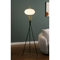 thumbnail image 2 of Coaster Layton Mid-Century Metal White Orb Shade Tripod Floor Lamp in Black, 2 of 6
