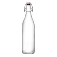 thumbnail image 1 of Botella De Vidrio Italiano con Tapón Hermético, Botella Reutilizable Almacenadora de Líquidos, Modelo Swing, Estilo Minimalista, Capacidad 1 Litro, 1 of 7