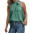 thumbnail image 1 of Gibobby Blusas Para Mujer Elegantes Chaleco sin mangas con estampado de leopardo y de cuello nuevo de verano para mujeres europeas y（Verde， L), 1 of 5
