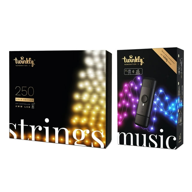 Twinkly 250 LED 65.5 Foot Amber/White Lights & USB Light Effects Dongle