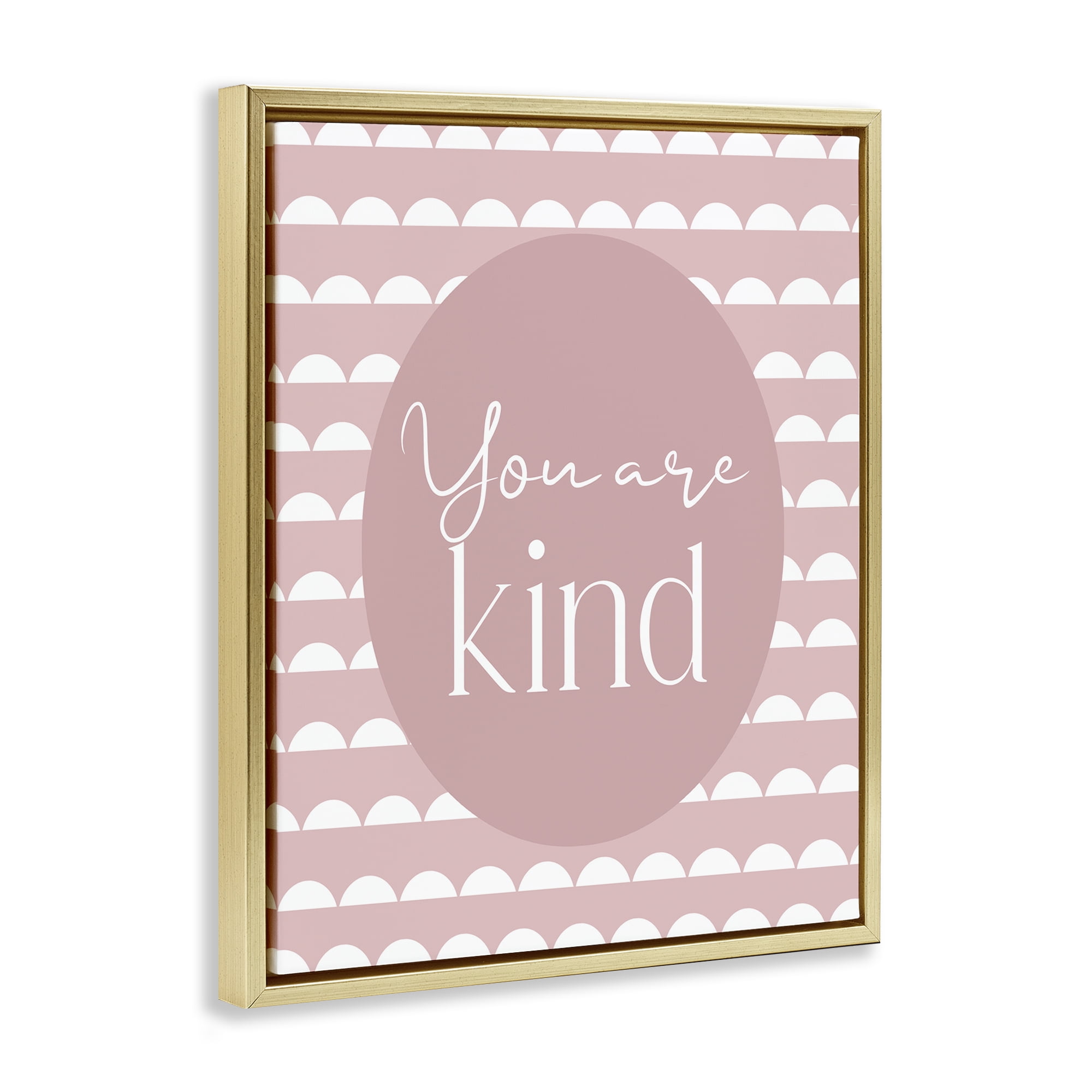 Stupell Industries You Are Kind Blush Pink Gold Framed Floater Canvas Wall Art, design by Christine Simpson Art