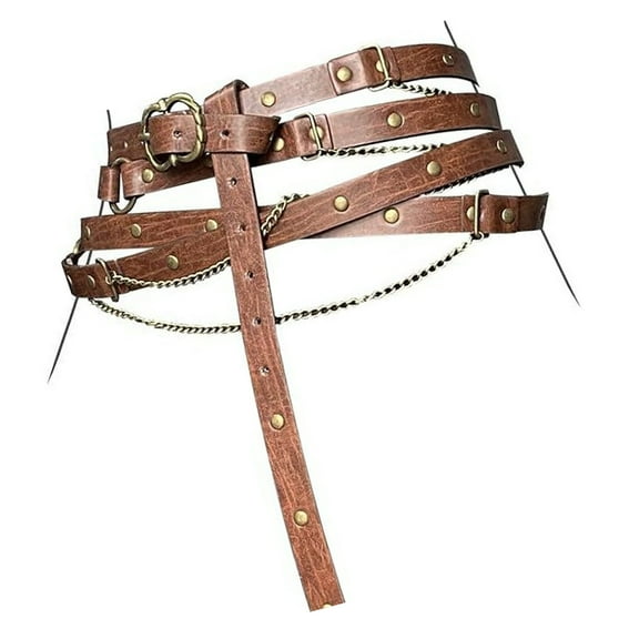 COOLHOOD Vintage Adjustable Women Thin Belt Classical and Multilayer Design PU Waist Belt For Fashionable Outfit Dress Decors