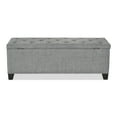 thumbnail image 4 of Furniture of America Suffolk Linen Modern Entryway Bedroom Storage Bench, Gray, 4 of 21