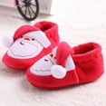 thumbnail image 5 of Esho Christmas Baby Shoes Snow Boots, Infants Winter Xmas Plush Warm Slipper Shoes Santa Elf Booties Shoes 0-18M, 5 of 6