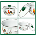 thumbnail image 6 of Enameled Aluminum Soup Pot Golden Rooster Belly Deep Casserole Cooking Pot with Glass Lid Enameled Camping Cookware Camping Stockpot for Cooking (4-qt. (3.8 L)), 6 of 13