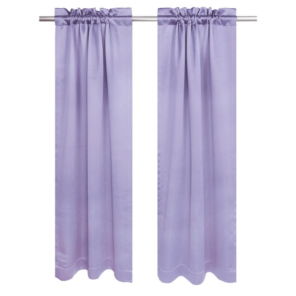 Your Zone Solid Blackout Curtain Panel Pair, Set of 2, Lilac Bud, 30" W x 63" L
