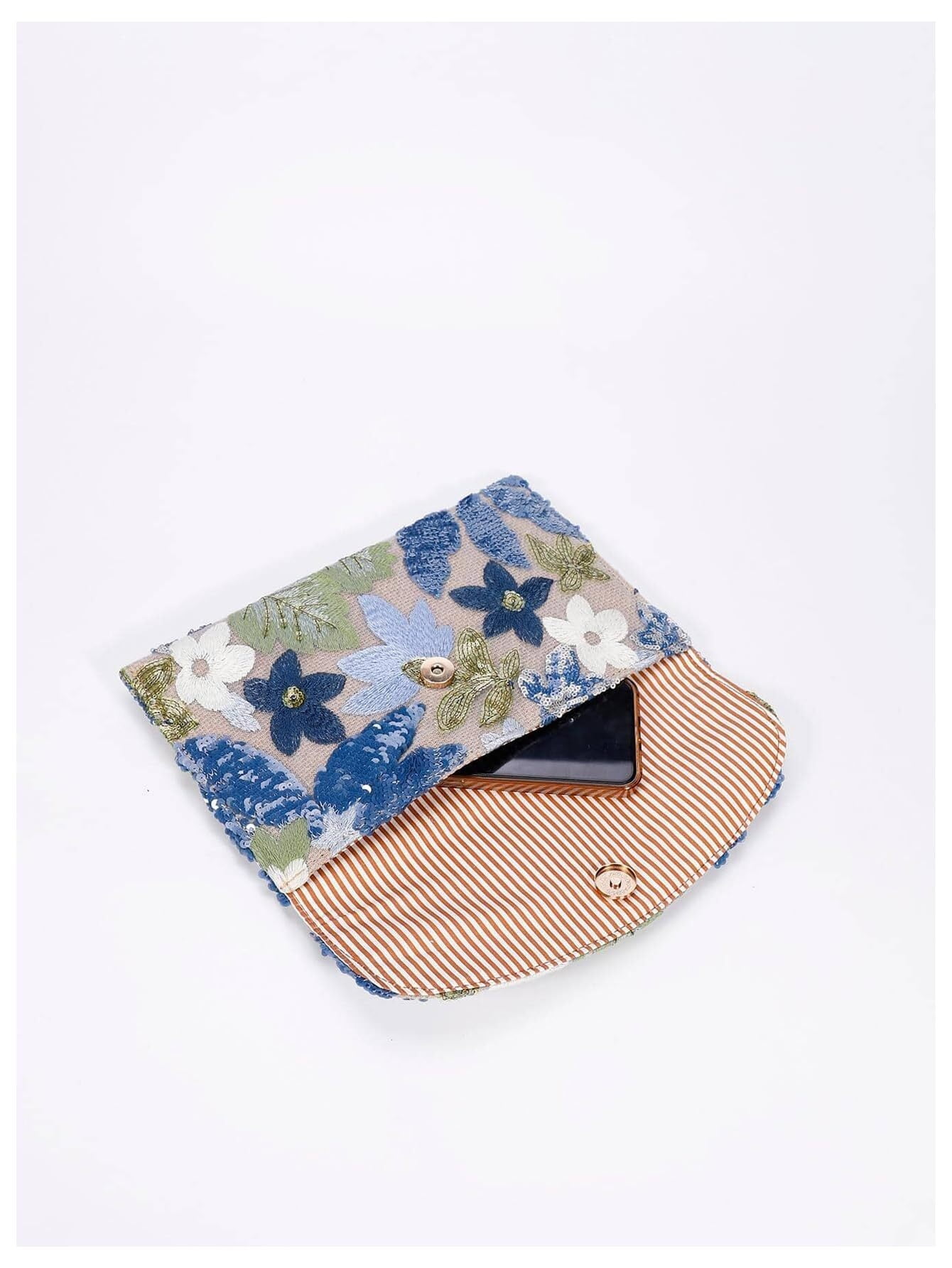 Women's Floral Embroidery Sequin Evening Clutch Bags Party Purses Beaded Evening Bag for Formal