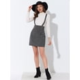 thumbnail image 3 of Vestido informal a cuadros Allegra K de tweed con tirantes Negro XL, 3 of 5