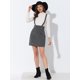 thumbnail image 3 of INSPIRE CHIC Vestido informal a cuadros para mujer, falda con tirantes de tweed de cintura media Negro M, 3 of 5