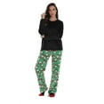 thumbnail image 2 of Just Love Womens Microfleece Pajama Pant Set with Socks  Warm, Snug Sleepwear (Green - Santa Baby, Large), 2 of 5
