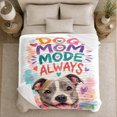 thumbnail image 5 of Dog Mom Mode Always Portrait, Sweet Graphic Style for Dog Moms, Pastel Heart Pet Quote and Mother's Day Gift, Cozy Flannel Blanket for Bedroom and Family Room, Pet Home Decor, 5 of 9