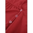 thumbnail image 4 of POGLIP Women's Red Buttoned Detail Cotton Blend Short Sleeve T-shirt, 4 of 6