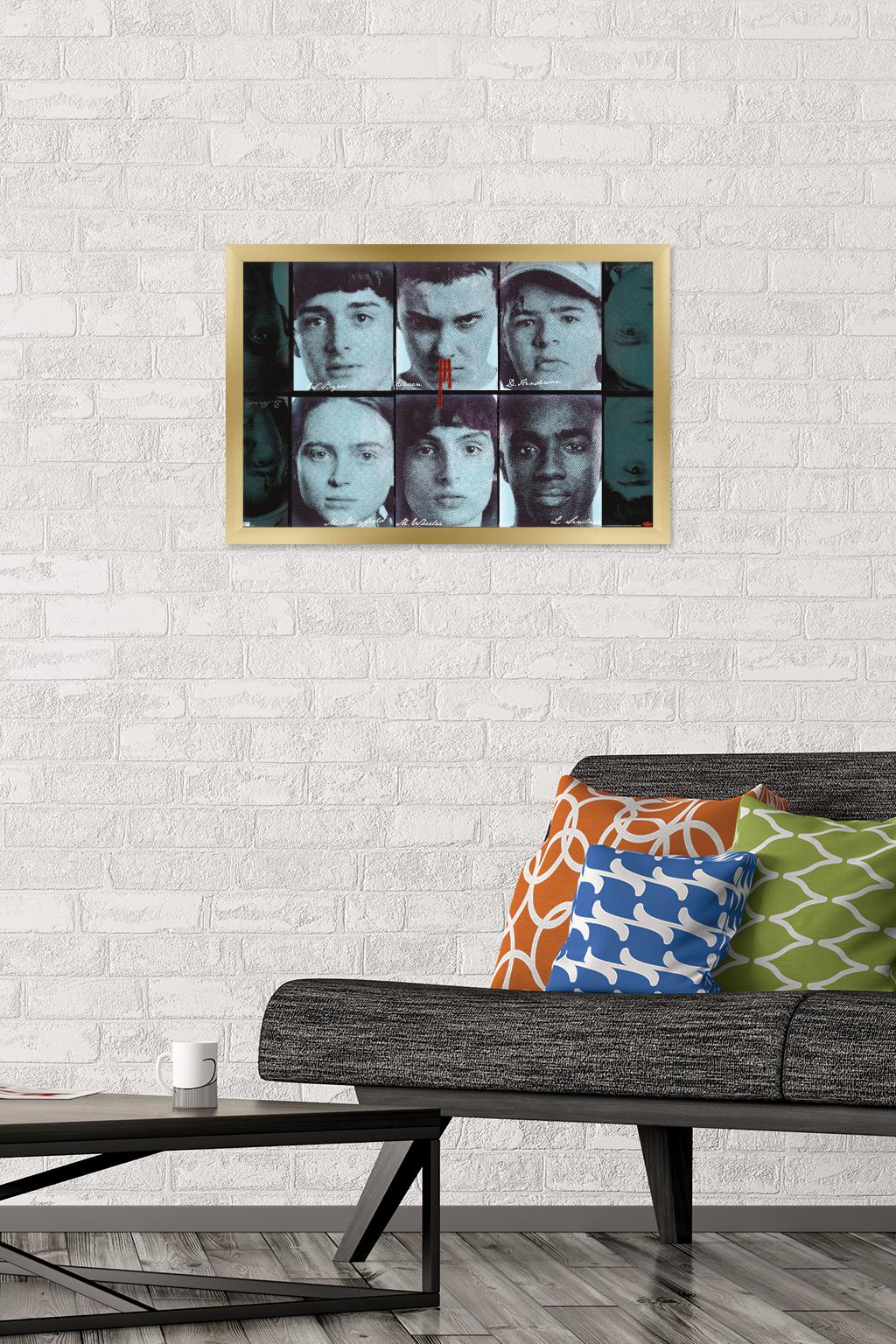 Netflix Stranger Things: Season 4 - Group Faces Wall Poster, 14.725" x 22.375" Framed