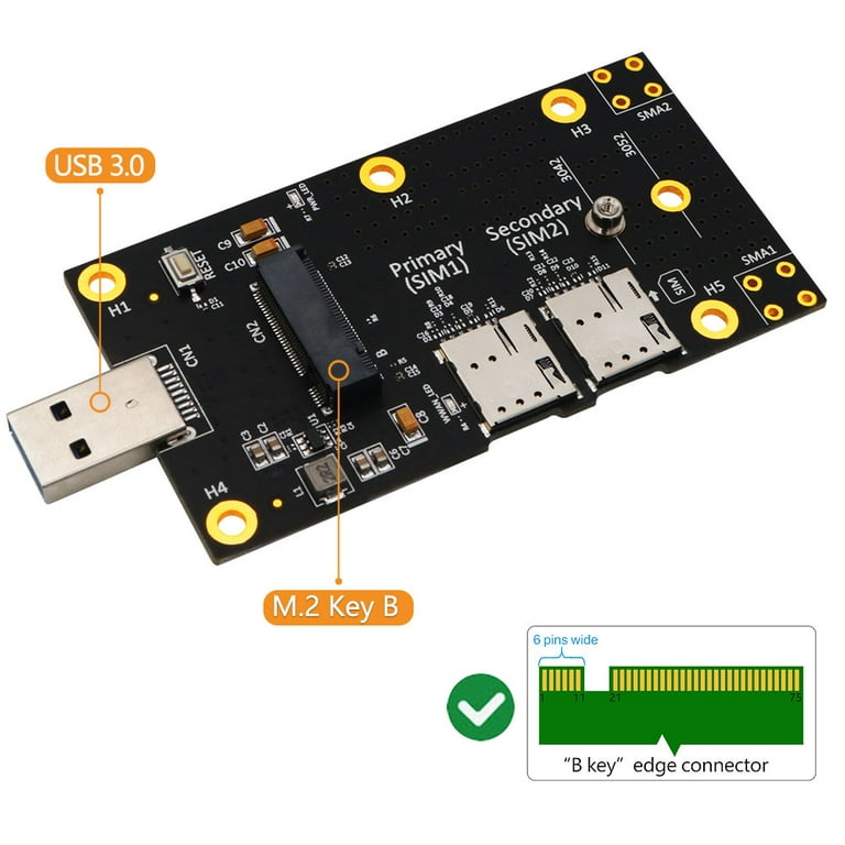 USB3 to M.2 Key B 4G 5G Modem Adapter Enclosure with SIM Card Slot